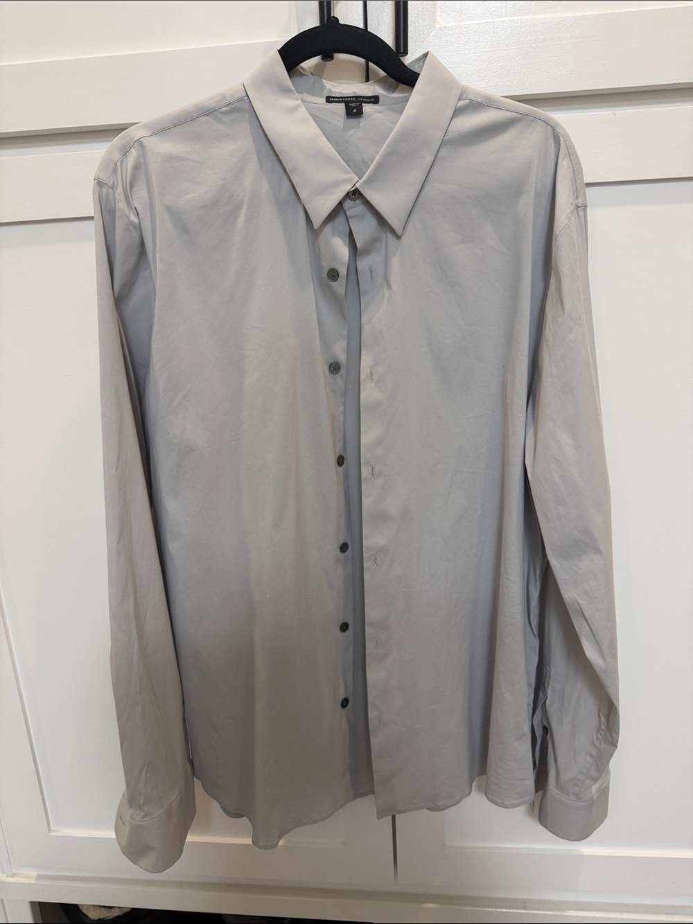 James Perse Light Gray Button-Down Dress Shirt